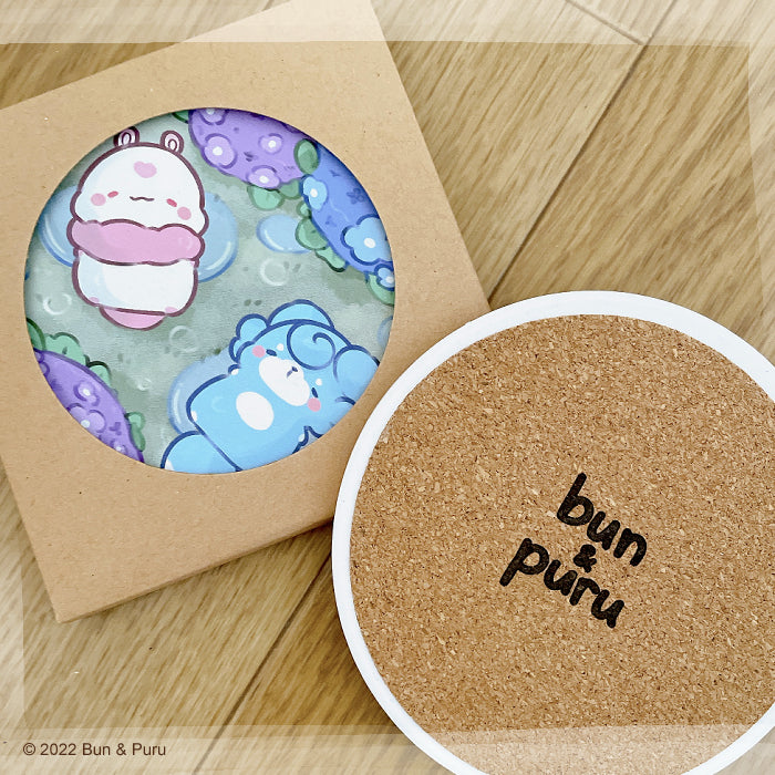 Bun & Puru Tsuyu Water Absorbing Ceramic Coaster